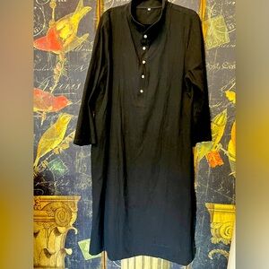 Linen Dress Tunic Collar Buttons So Chic Year Round Day to Night